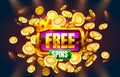 Casino free spins, 777 slot sign machine. Vector