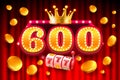 Casino free spins, special voucher 600 coins, Banner special offer. Vector illustration Royalty Free Stock Photo