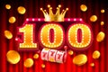 Casino free spins, special voucher 100 coins, Banner special offer. Vector illustration Royalty Free Stock Photo