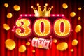 Casino free spins, special voucher 300 coins, Banner special offer. Vector illustration Royalty Free Stock Photo