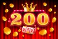 Casino free spins, special voucher 200 coins, Banner special offer. Vector illustration Royalty Free Stock Photo