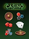 Casino gambling attributes Royalty Free Stock Photo