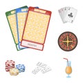 Casino and gambling cartoon icons in set collection for design. Casino and equipment vector symbol stock web