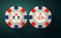 Casino gambling chips top view - casino chips Royalty Free Stock Photo