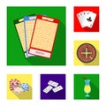 Casino and gambling flat icons in set collection for design. Casino and equipment vector symbol stock web illustration.