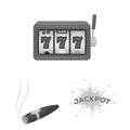 Casino and gambling monochrome icons in set collection for design. Casino and equipment vector symbol stock web