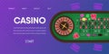 Casino Gambling Roulette Green Table Illustration