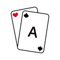 Casino Game Card Deck Line Pictogram. Play Card Black Outline Icon. Gambling Addiction Risk in Vegas Sign. Playing Royalty Free Stock Photo