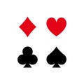 Casino Game Flat Symbol. Poker Play Suit Set Glyph Pictogram. Card Suit Spade Black Silhouette Icon. Gambling Black Jack