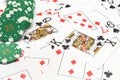 Casino games background with cards and chips Royalty Free Stock Photo