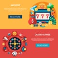 Casino Games Banners Set Royalty Free Stock Photo