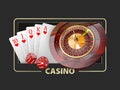 Casino Games of Fortune Conceptual Banner 3d Illustration of Casino Games Elements Royalty Free Stock Photo