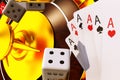 Casino Games Of Poker And Roulette Royalty Free Stock Photo