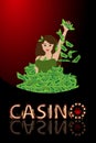 Casino girl to sink a lot of money. concept Royalty Free Stock Photo