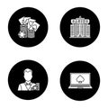 Casino glyph icons set