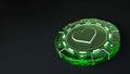 Casino Green Glass Chip Concept - 3D Illustration