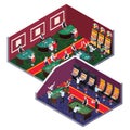 Casino Halls Isometric Composition