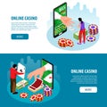 Casino Horizontal Banners Set Royalty Free Stock Photo