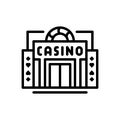 Black line icon for Casino, betting house and hoetl