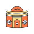 Color illustration icon for Casino, poker and gamble