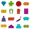 Casino icons doodle set