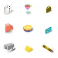 Casino icons set, isometric style Royalty Free Stock Photo