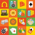 Casino icons set Royalty Free Stock Photo