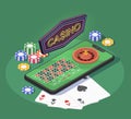 Casino Isometric Composition