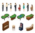 Casino Isometric Icon Set