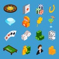 Casino Isometric Icons Set