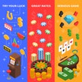 Casino Isometric Vertical Banners