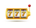 Casino jackpot slot machine lucky vector game icon. 777 slot machine