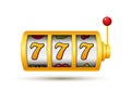 Casino jackpot slot machine lucky vector game icon. 777 slot machine Royalty Free Stock Photo