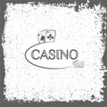 Casino label. Playing cards. Vector illustration.