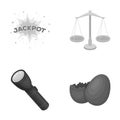 Casino, lighting and other monochrome icon in cartoon style.justice, religion icons in set collection. Royalty Free Stock Photo