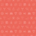 Casino line icon pattern set