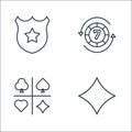 Casino line icons. linear set. quality vector line set such as card game, card game, poker chip Royalty Free Stock Photo