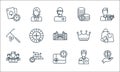 casino line icons. linear set. quality vector line set such as casino chip, gift box, croupier, policeman, gold bars, casino,
