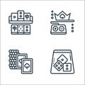 Casino line icons. linear set. quality vector line set such as dice, poker cards, online casino Royalty Free Stock Photo