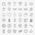 Casino Line Icons Set