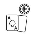 Casino Line Vector Icon easily modified