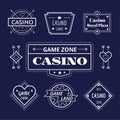 Casino logo icons set. Poker, cards or game and Royalty Free Stock Photo