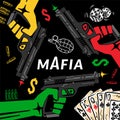 Casino mafia criminal sindicate, conceptual vector illustration