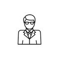 casino manager line icon. Signs and symbols can be used for web, logo, mobile app, UI, UX