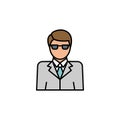 casino manager line icon. Signs and symbols can be used for web, logo, mobile app, UI, UX on white background