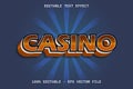 Casino With Modern Style Editable Text Effect Royalty Free Stock Photo