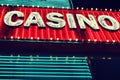 Casino Neon Sign at Night Royalty Free Stock Photo