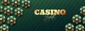 Casino Night header or banner design with realistic casino chips.