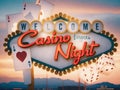 Casino Night Las Vegas Neon Sign Invitation Poster