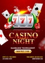 Casino Night Party template or flyer design. Royalty Free Stock Photo
